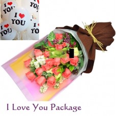Birthday Package with I Love You Balloons
