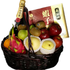 Mid Autumn Festival Fruits Hamper with Champagne